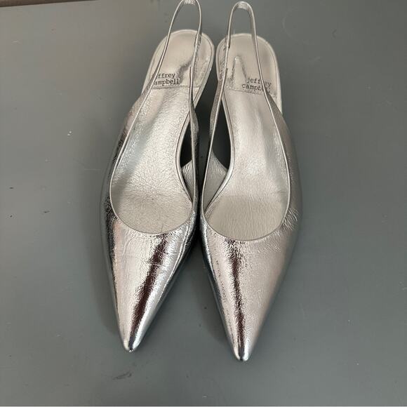Jeffrey Campbell Gambol Silver Slingback Heel 7 NEW - Picture 4 of 5